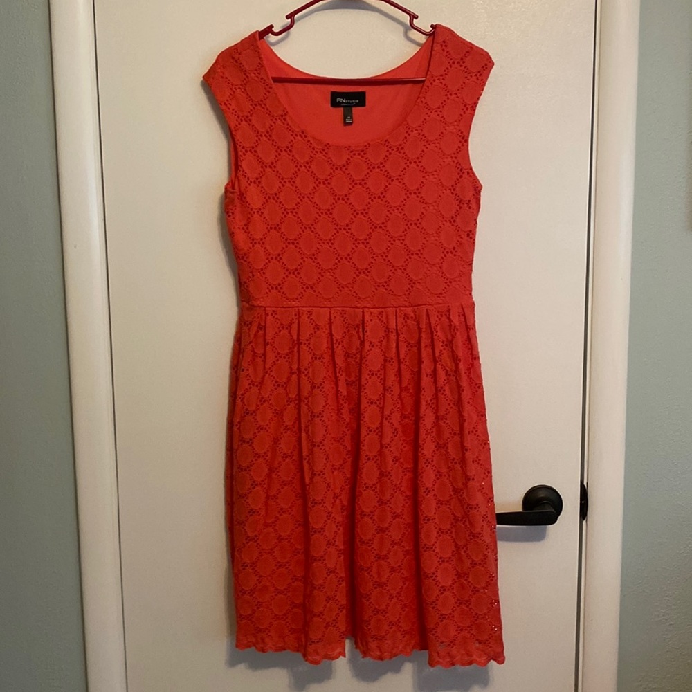 Coral Eyelet Dress, size 10